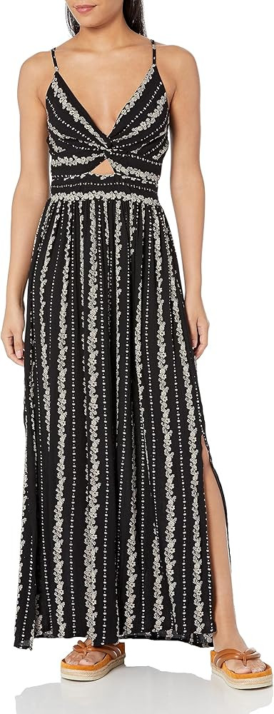 Angie Women's Printed Twist Front Keyhole Maxi Dress | Amazon (US)