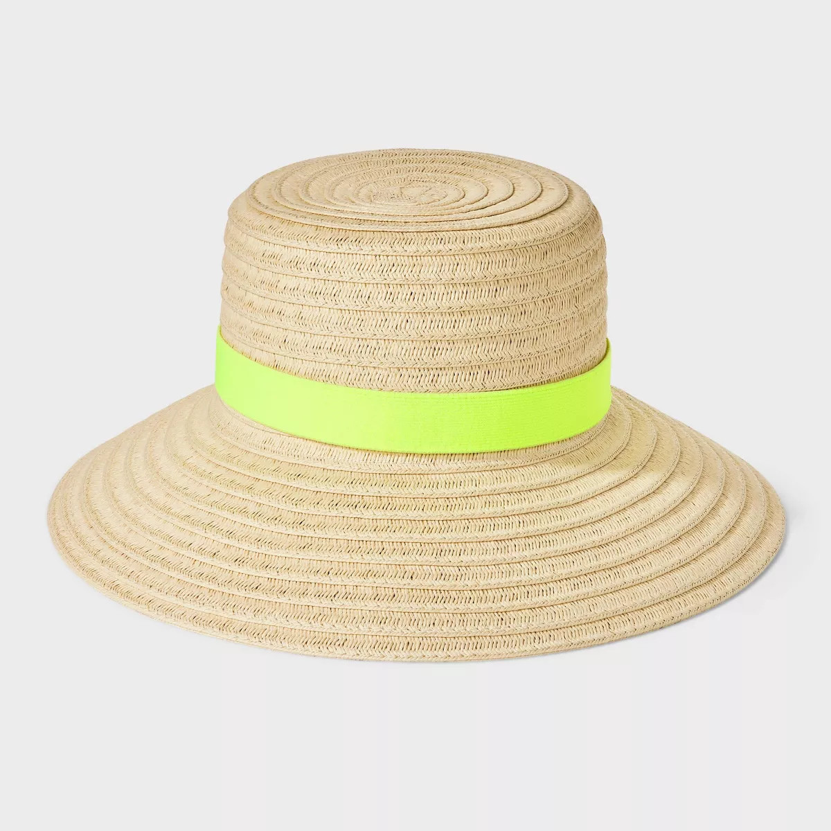 Packable Down Brim Straw Hat - A New Day™ Natural/Yellow S/M | Target