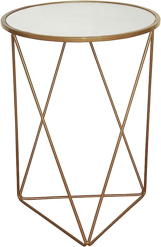 HomePop Geometric Shape Metal Accent Table, Gold, 18.24 in x 24 in x 18 in | Amazon (US)