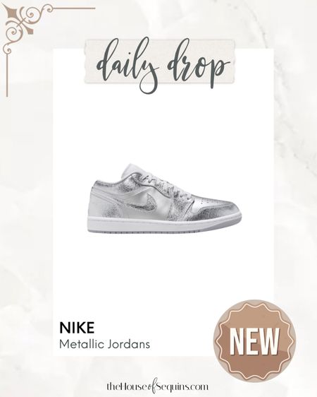 New! Metallic Nike Jordan Low silver sneakers