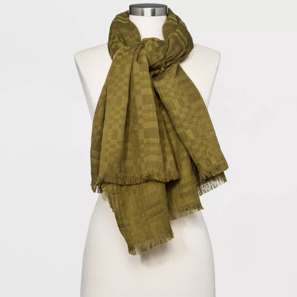 Women's Plaid Oversized Square Scarf - Universal Thread™ Olive Green | Target