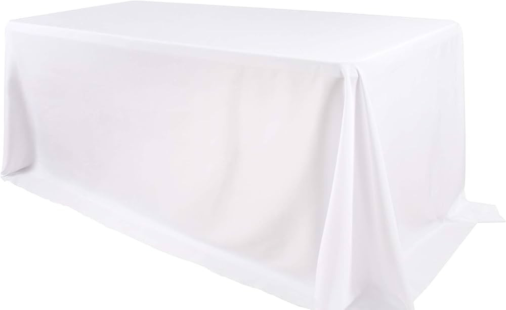 GEFEII White Rectangle Tablecloth 90x132 inch Solid Polyester Rectangular Table Cloth for Wedding... | Amazon (US)
