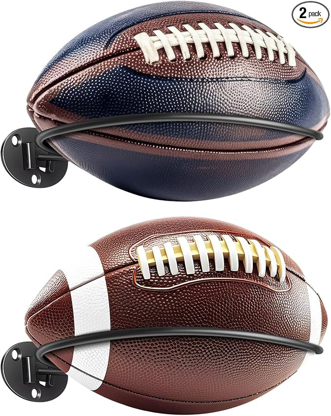 Kevenal 2 Packs Football Room Décor, Wall Mount Football Holder Football Display Stand, Football... | Amazon (US)