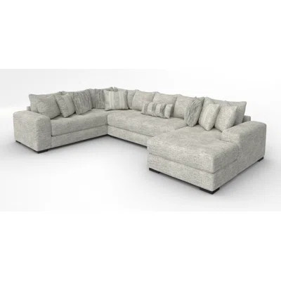 Doneshia 3-Piece Upholstered Teddy Bear Soft Fabric Sectional with Chaise Includes all Pillows as Shown | Wayfair North America