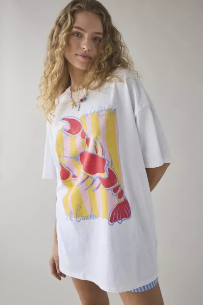 BDG Lobster Graphic Cotton T-Shirt Dress | Urban Outfitters (US and RoW)