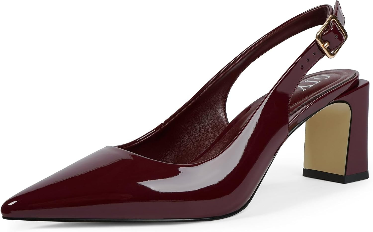 QIY Womens Pumps Chunky Heel Pointed Toe Slingback Heels for Women | Amazon (US)