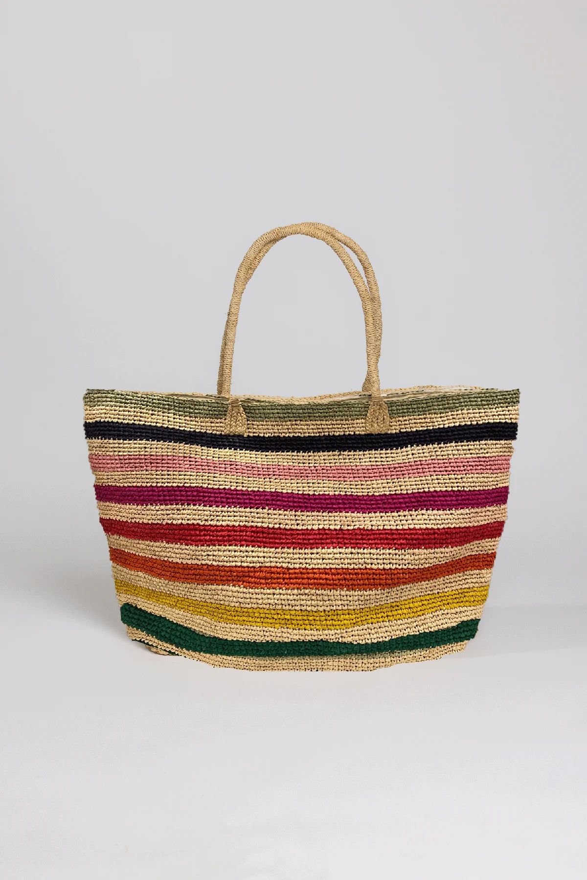 AURORA RAFFIA STRIPED TOTE | Velvet by Graham & Spencer