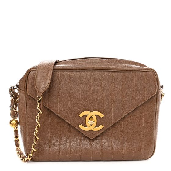 CHANEL Caviar Vertical Quilt Camera Bag Brown | FASHIONPHILE (US)