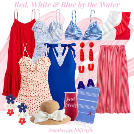Red, White & Blue by the Water - Swimsuits, Coverups & Accessories. 

Floral Earrings are BriannaCannon.com & my discount code is: 10Anna 

Memorial Day. 4th of July  Labor Day

#LTKStyleTip #LTKSeasonal #LTKSwim