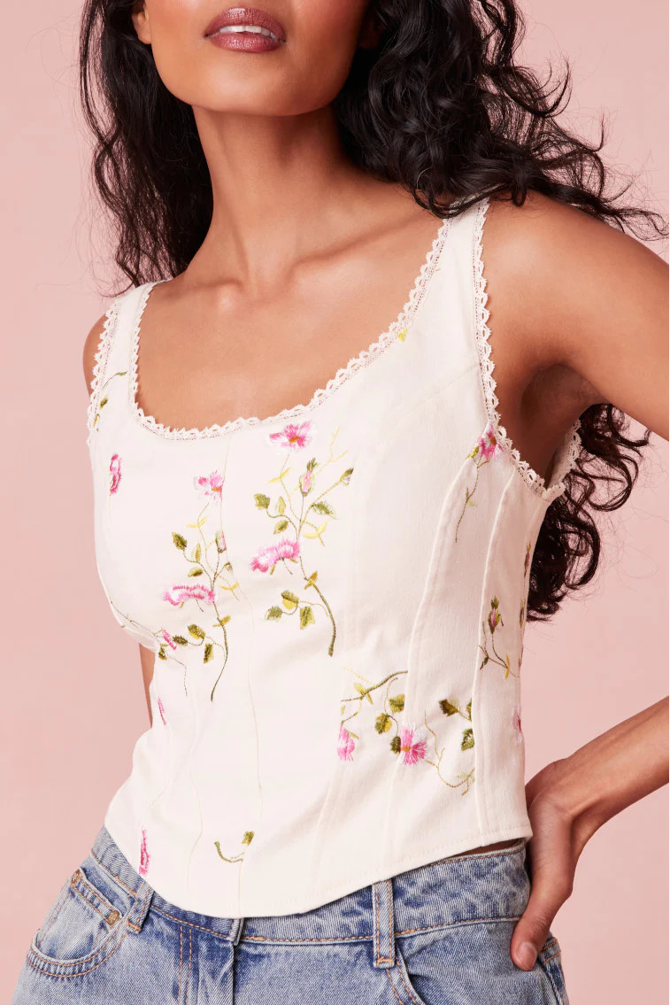 Rhapsody Floral Bustier | LOVESHACKFANCY
