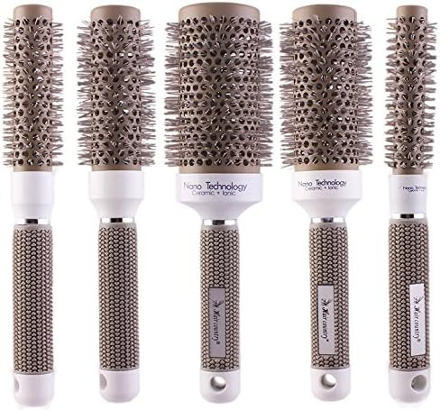 Round Thermal Brush Set, Professional Nano Ceramic & Ionic Barrel Hair Styling Blow Drying Curlin... | Amazon (US)