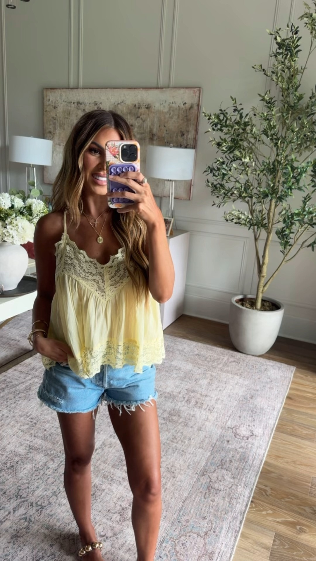 wearing a small top and a 27 in the shorts 🫶🏼💛@freepeople #freepeoplepartner