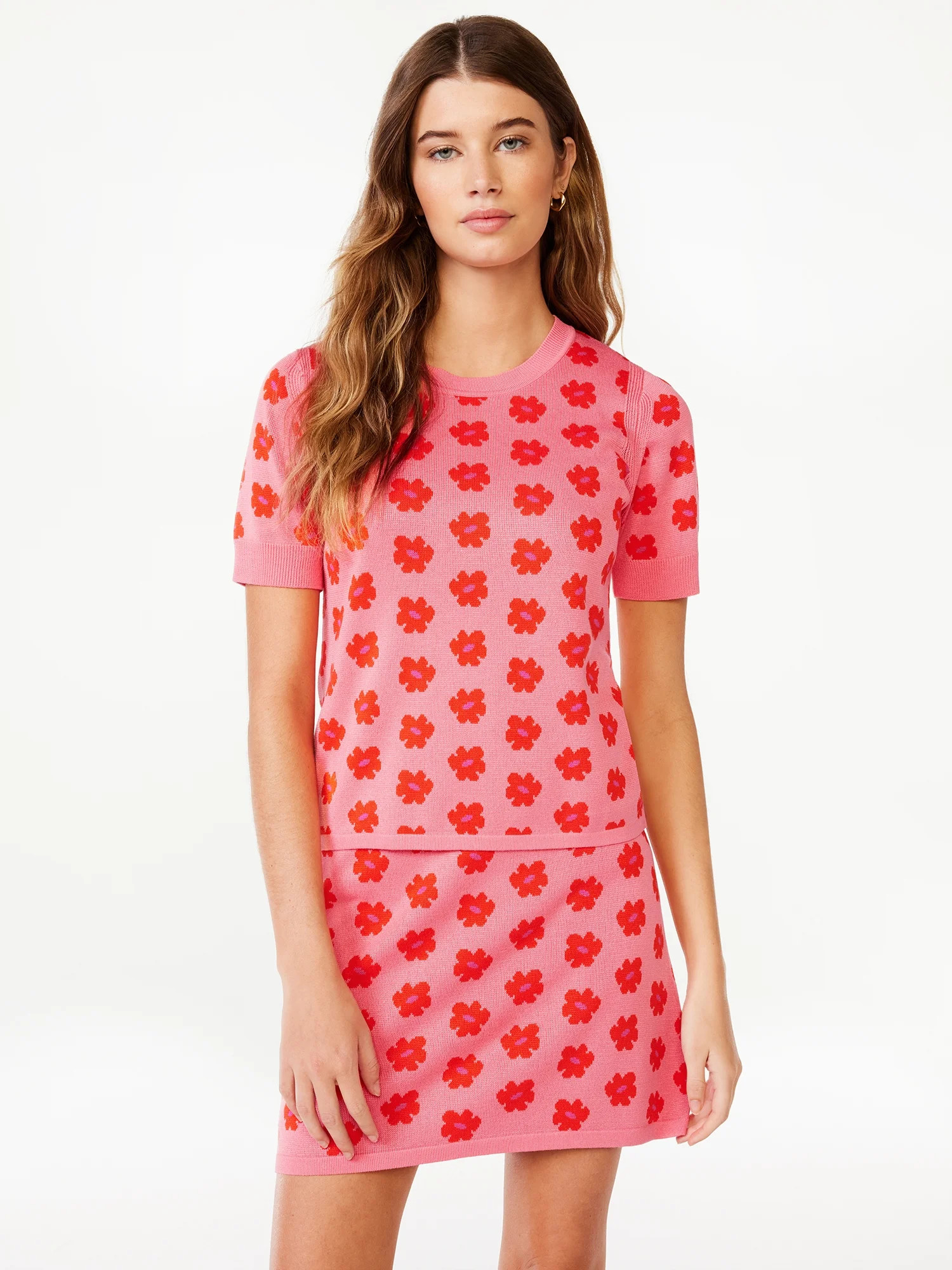 Free Assembly Women's Sweater T-Shirt with Short Sleeves, Lightweight, Sizes XS-XL | Walmart (US)