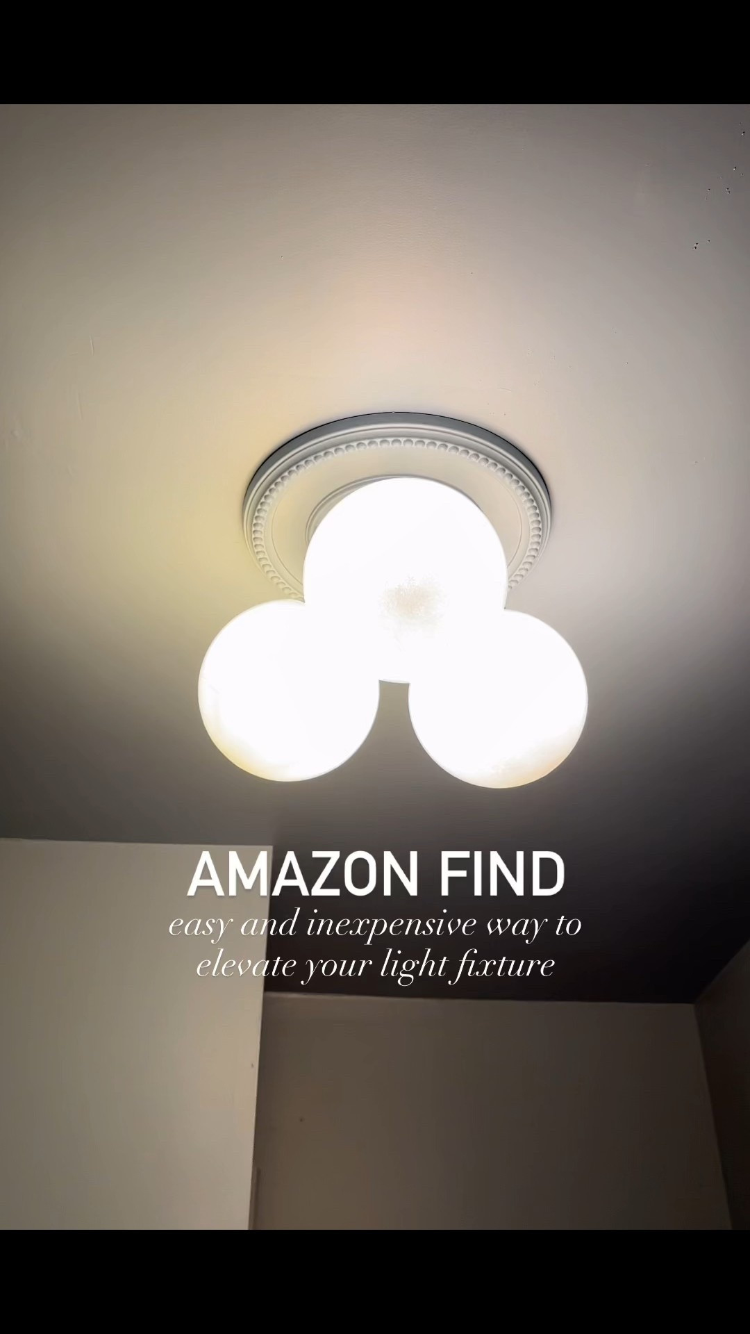 Amazon find | light fixture mediation that elevates your lighting and helps with sny unwanted cracks | home decor inspiration | home renovation ideas | Amazon home picks | linked the exact one I used but also linked one TO STAY AWAY FROM — I bought and it was literally a piece of plastic, so wanted to warn you just in case you get tempted under the “similar items” 

#LTKHome