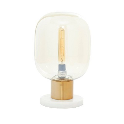 16" x 10" Modern Metal Table Lamp Gold - Olivia & May: Cylinder Shade, No Assembly, Inline Switch | Target