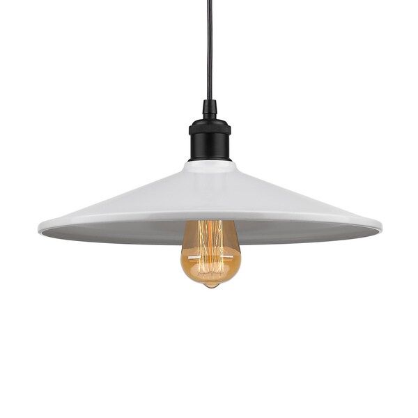 Modern Style Pendent Light with White Metal Shade | Bed Bath & Beyond