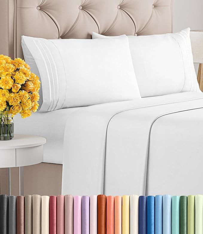 Full Size 4 Piece Sheet Set - Ultra Soft & Cooling Bed Sheets - Fits 8 Inch to 16 inch Mattress -... | Amazon (US)