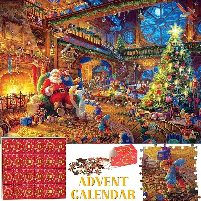 Advent Calendar 2023 Christmas Jigsaw Puzzles - Santa's Workshop 24 Parts 1008 Pieces Puzzles for... | Amazon (US)