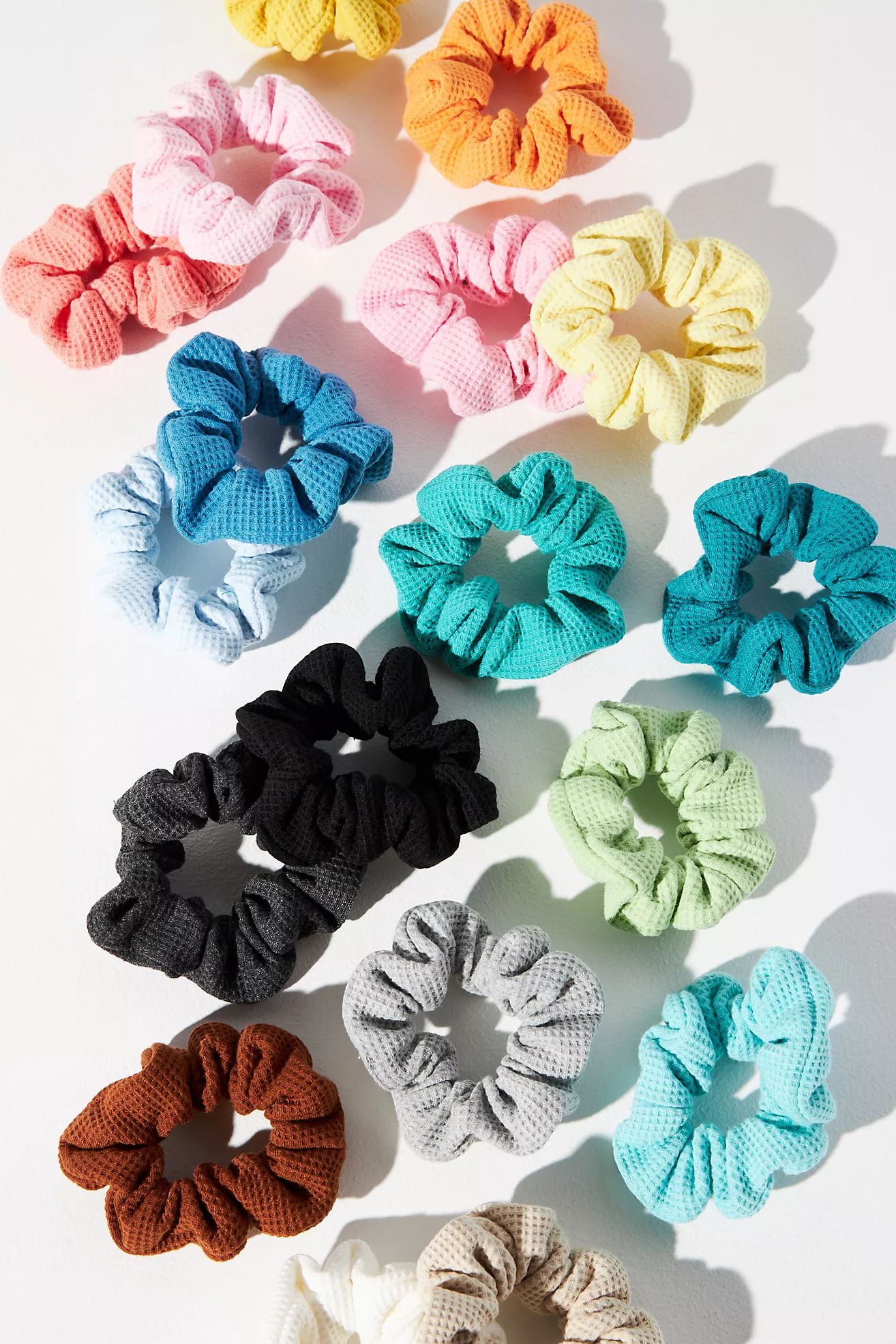 Waffle-Knit Scrunchies, Set of 5 | Anthropologie (US)