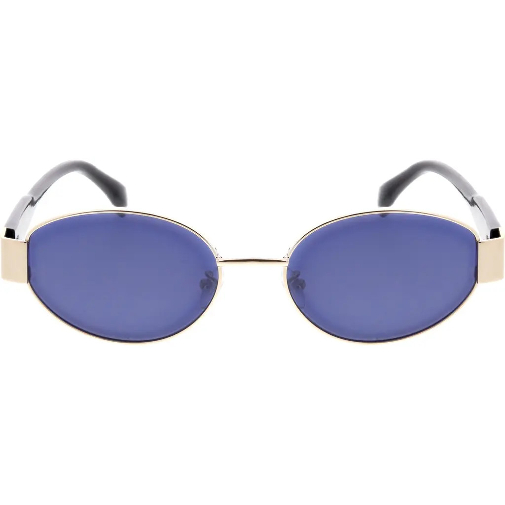 BCBGeneration 65mm Metal Oval Sunglasses in Black at Nordstrom Rack | Nordstrom Rack