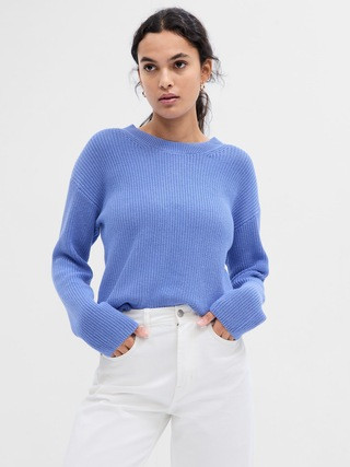 Shaker-Stitch Crewneck Sweater | Gap Factory