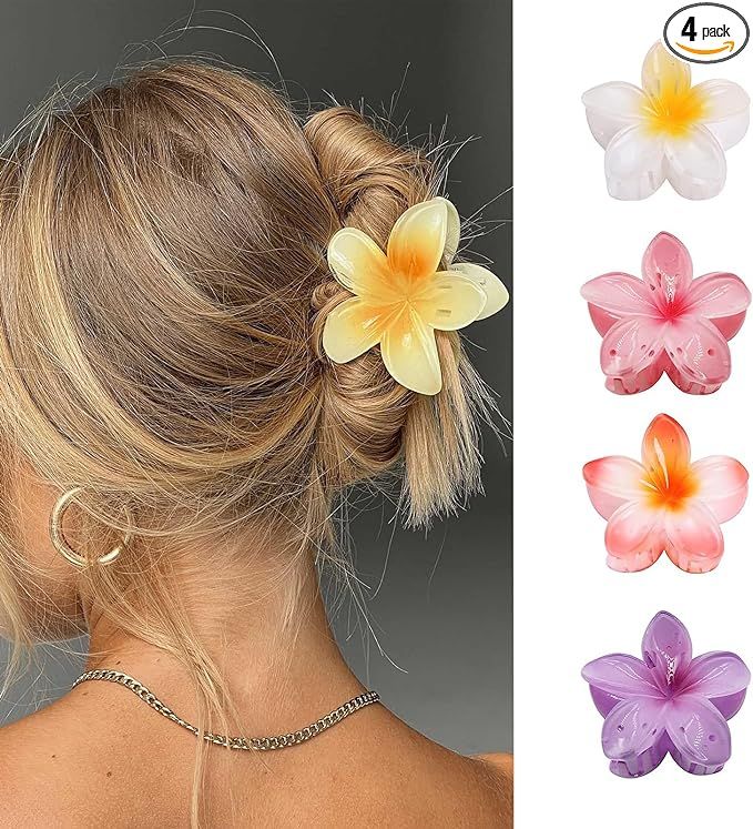 IOSPKKIO® Lot de 4 pinces à cheveux en forme de fleur - Fixation forte - Grandes pinces à chev... | Amazon (FR)