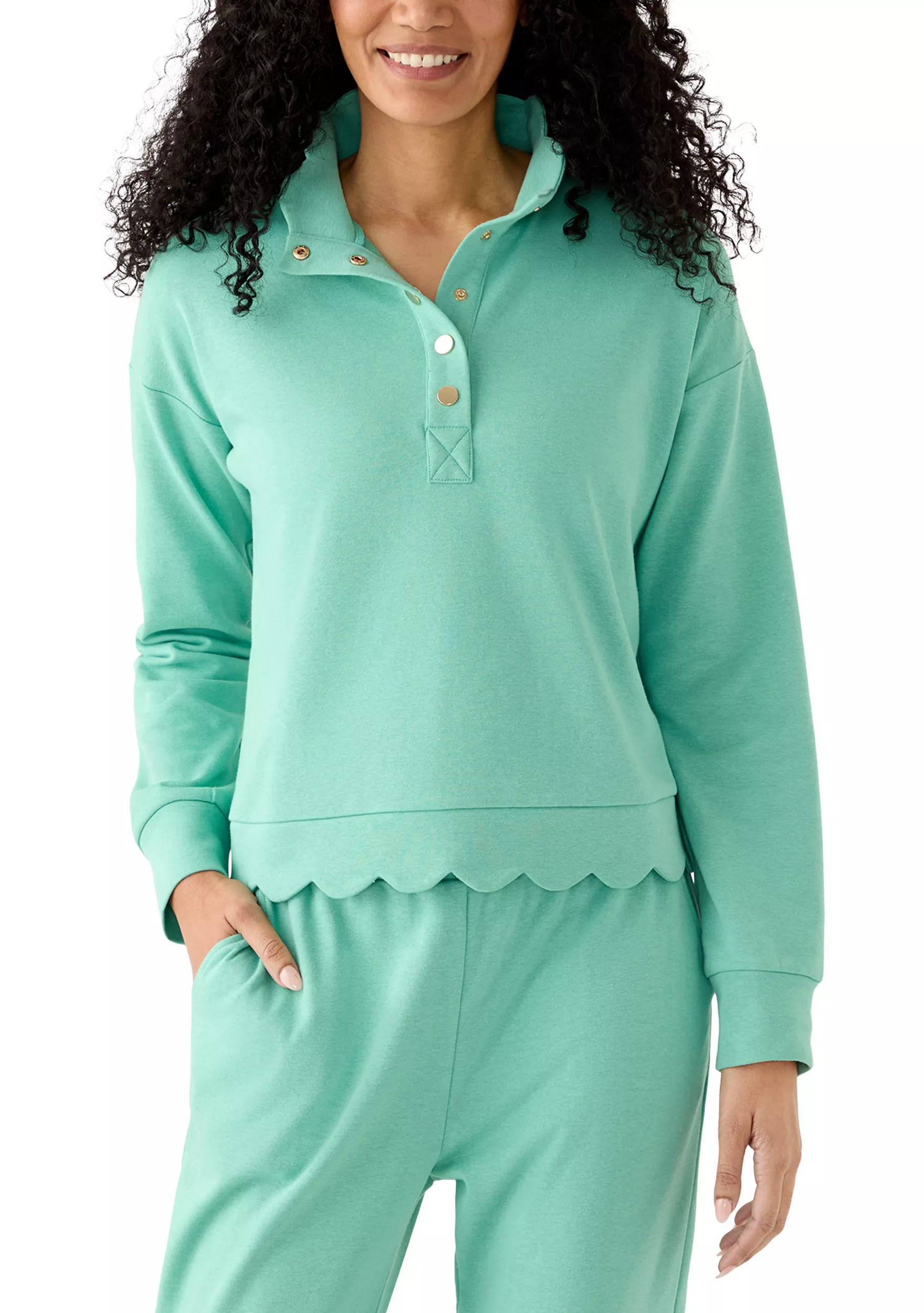 Women's Scalloped Hem Sweatshirt | Belk