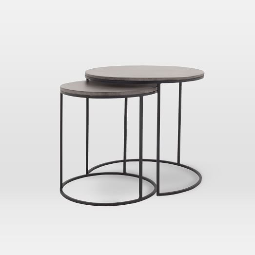Lavastone Round Nesting Side Tables (19.75") | West Elm (US)