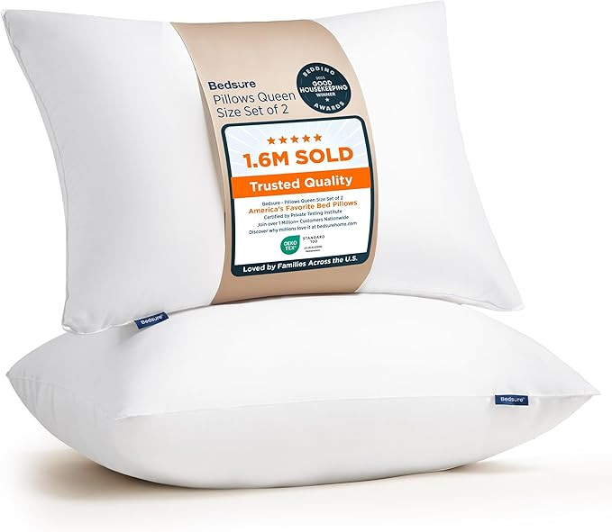 Bedsure Pillows Standard Size Set of 2 - Hotel Collection Bed Pillows for Sleeping, with Down Alt... | Amazon (US)