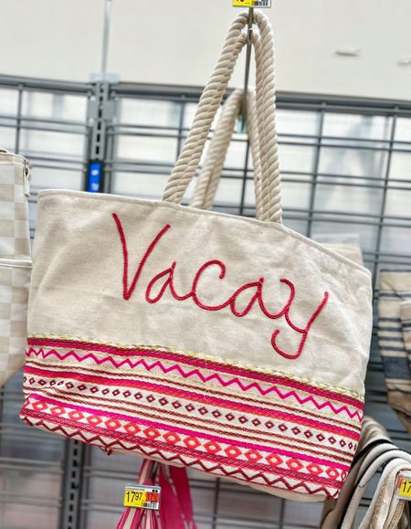 Vacation bag from Walmart 

Vacay, vacation, beach bag, lounge bag, travel bag, cute tote, tote bag, beach essentials, beach must haves, vacation must haves, vacation tote bag, 

#LTKSeasonal #LTKstyletip #LTKtravel