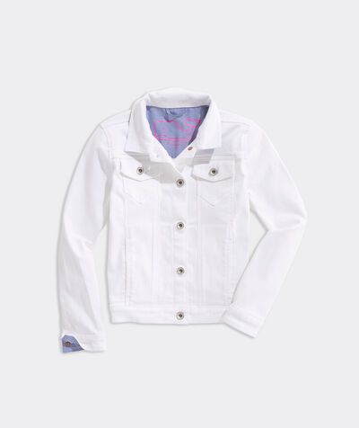 Girls' White Denim Jacket | vineyard vines