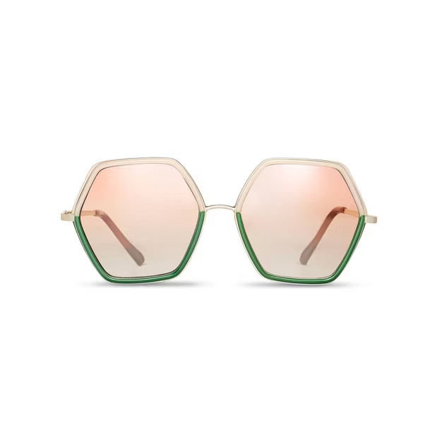 Oversized Geometric Colorblock Sunglasses - Tabitha Brown for Target Green/Pink | Target