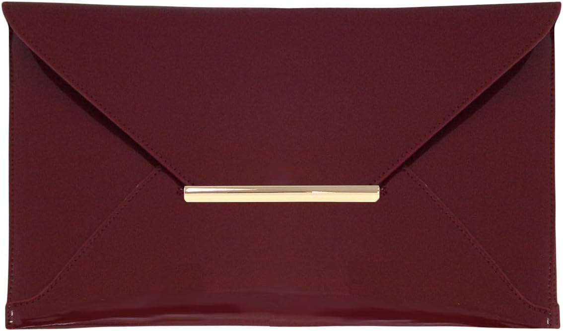 JNB Faux Patent Leather Envelope Candy Clutch Bag | Amazon (US)