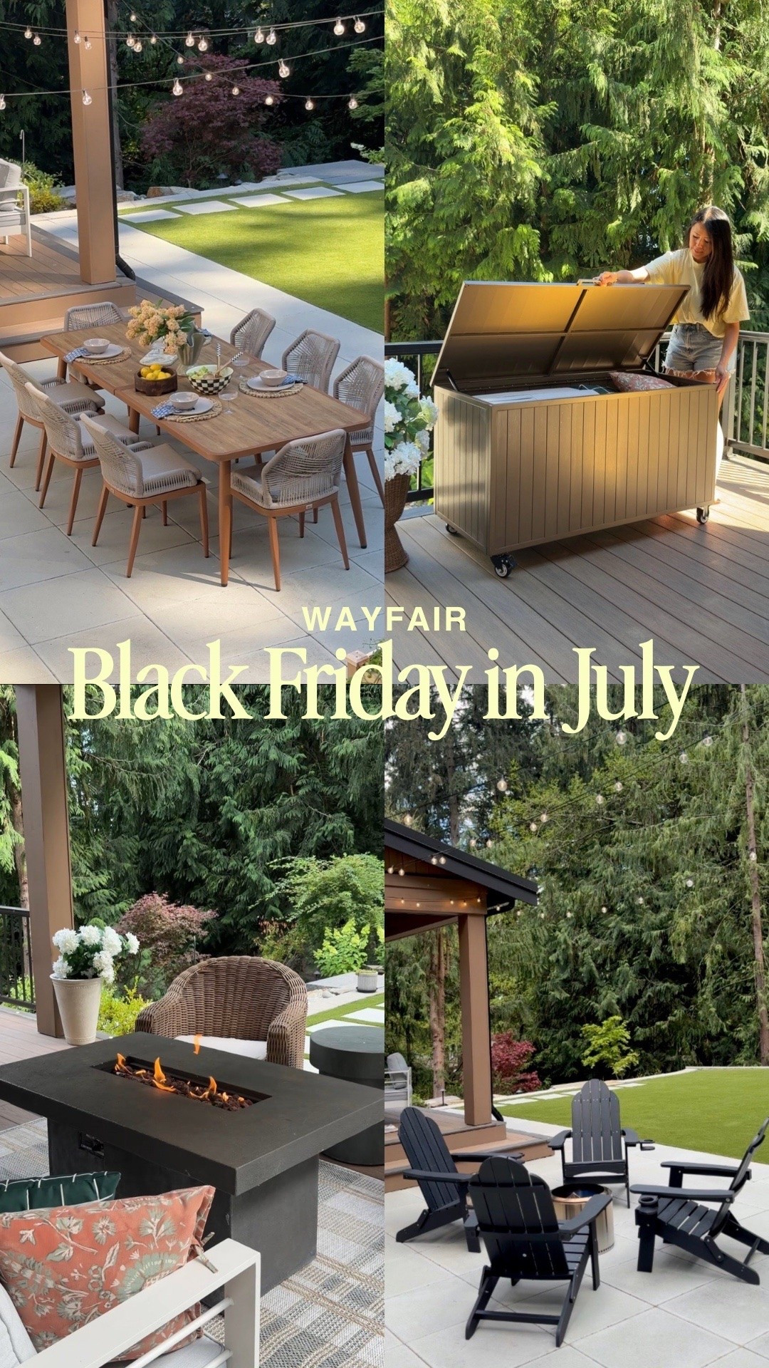 #Ad @Wayfair  Black Friday in July is here! ☀️ Save up to 80% off with free shipping sitewide from July 23 to July 27. Shop my outdoor favorites before the sale ends! #Wayfair #WayfairPartner 

#LTKSaleAlert #LTKHome