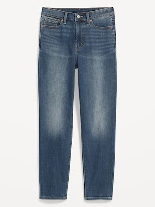 High-Waisted OG Straight Medium-Wash Built-In Warm Ankle Jeans for Women | Old Navy (US)