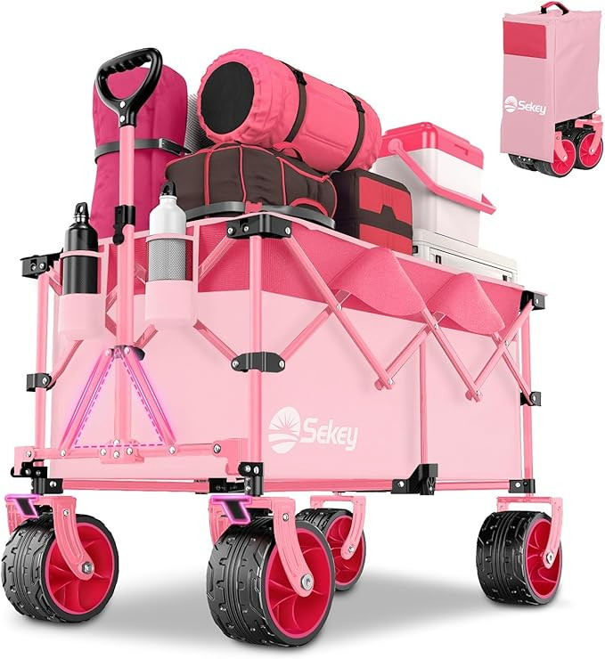 Sekey 220L Collapsible Foldable Wagon with 330lbs Weight Capacity, Heavy Duty Folding Utility Gar... | Amazon (US)