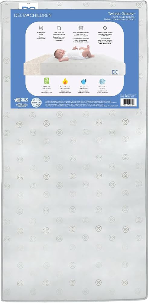 Delta Children Twinkle Galaxy Dual Sided Crib and Toddler Mattress - Premium Sustainably Sourced ... | Amazon (US)