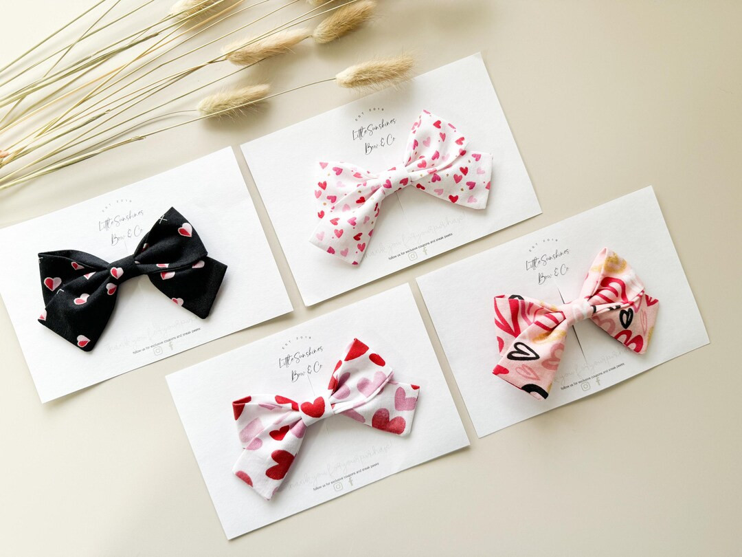 Valentines Day Pinwheel Bow, Pigtail Set, Pigtail Bow Set, Girls Hair Bows, Baby Bows, Baby Headb... | Etsy (US)