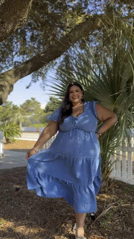 Such a great spring dress! This would be so good for spring photos or church! The cleavage area is adjustable too! 

#LTKfindsunder50 #LTKmidsize #LTKplussize