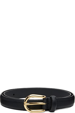 Black Skinny Nappa Leather Belt | SSENSE