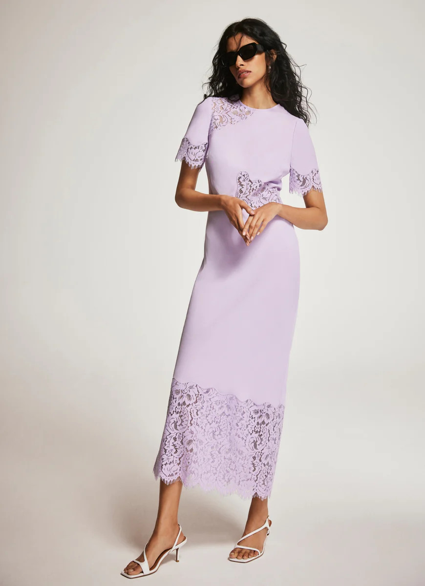 Lilac Lace Cutout Maxi Dress | Mint Velvet