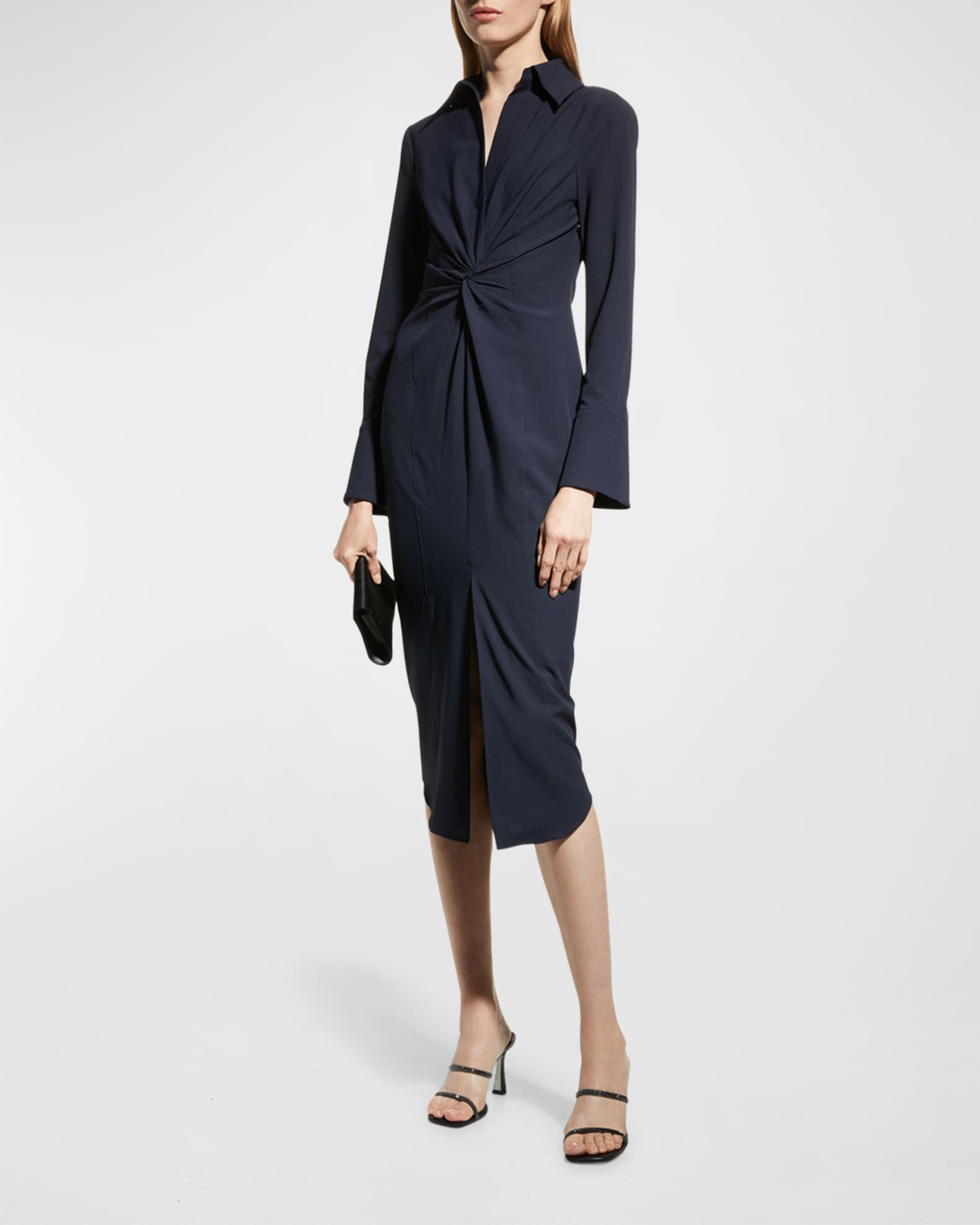 Mckenna Collared Midi Dress | Neiman Marcus