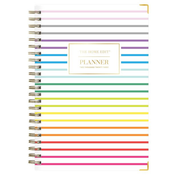 2023 Weekly & Monthly Hardcover Planner, 5x8, The Home Edit for Blue Sky, Fruit Stripe - Walmart.... | Walmart (US)
