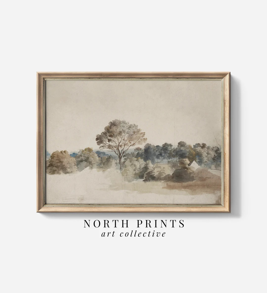 Antique Rustic Muted Landscape Painting Vintage Neutral Wall - Etsy Canada | Etsy (CAD)