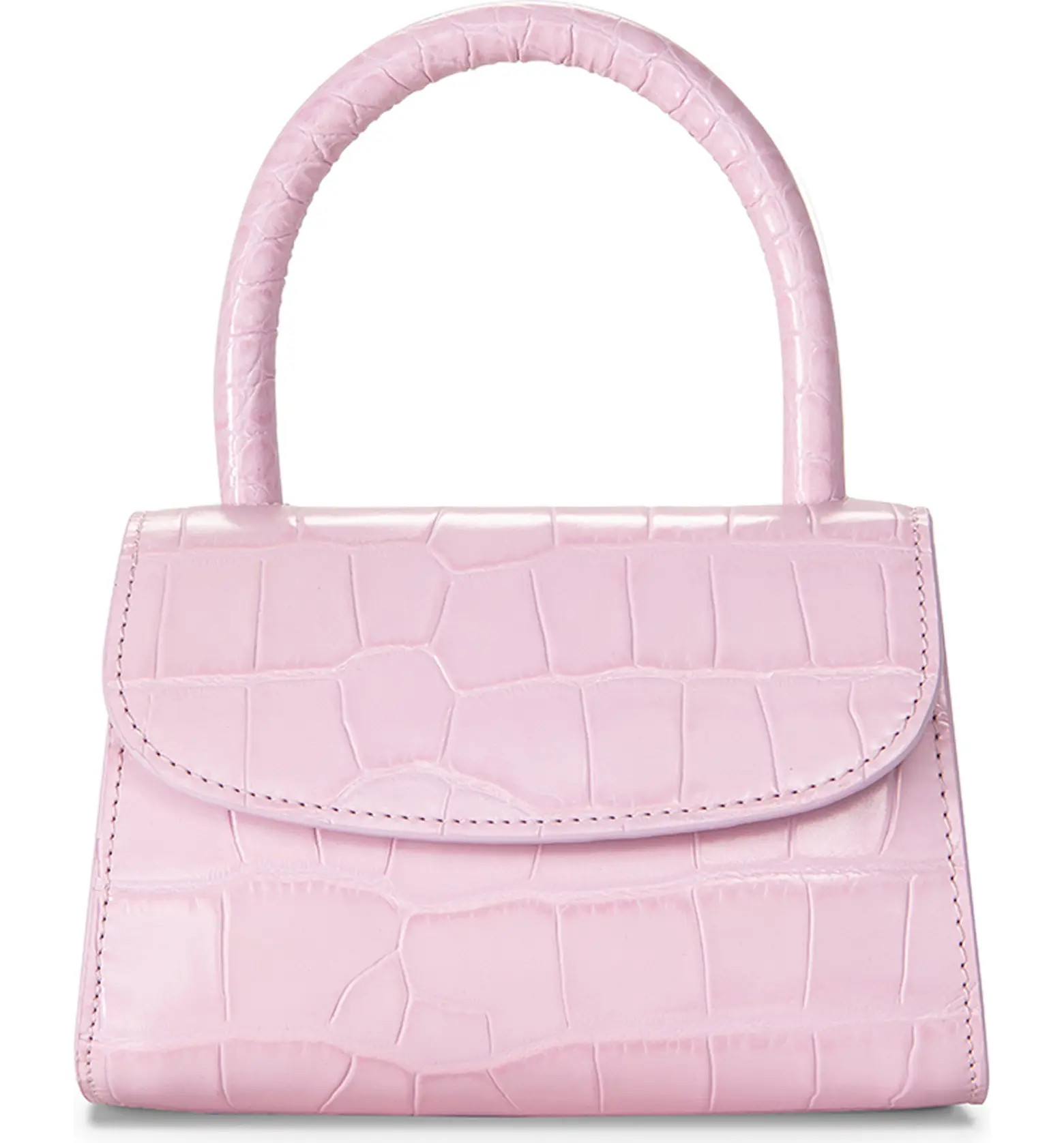 By Far Mini Croc Embossed Leather Top Handle Bag | Nordstrom | Nordstrom
