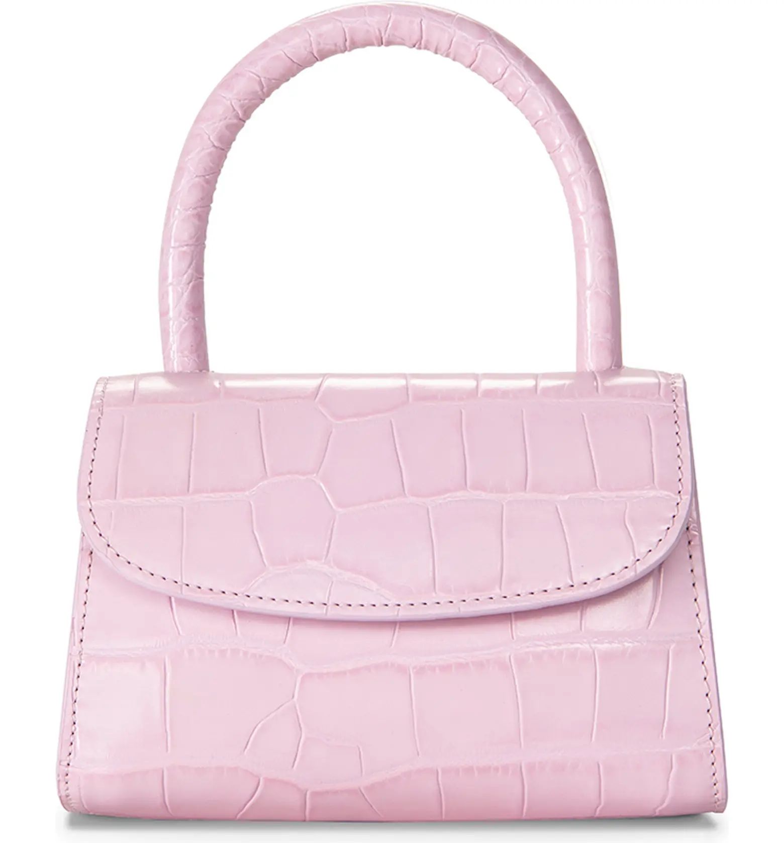 By Far Mini Croc Embossed Leather Top Handle Bag | Nordstrom | Nordstrom