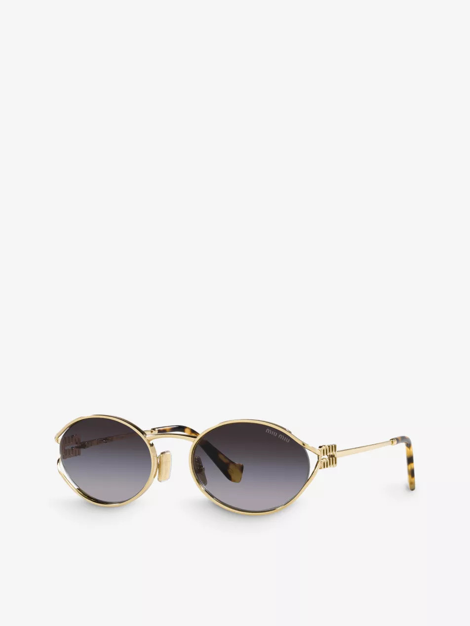 MU 52YS round-frame tinted-lens metal sunglasses | Selfridges