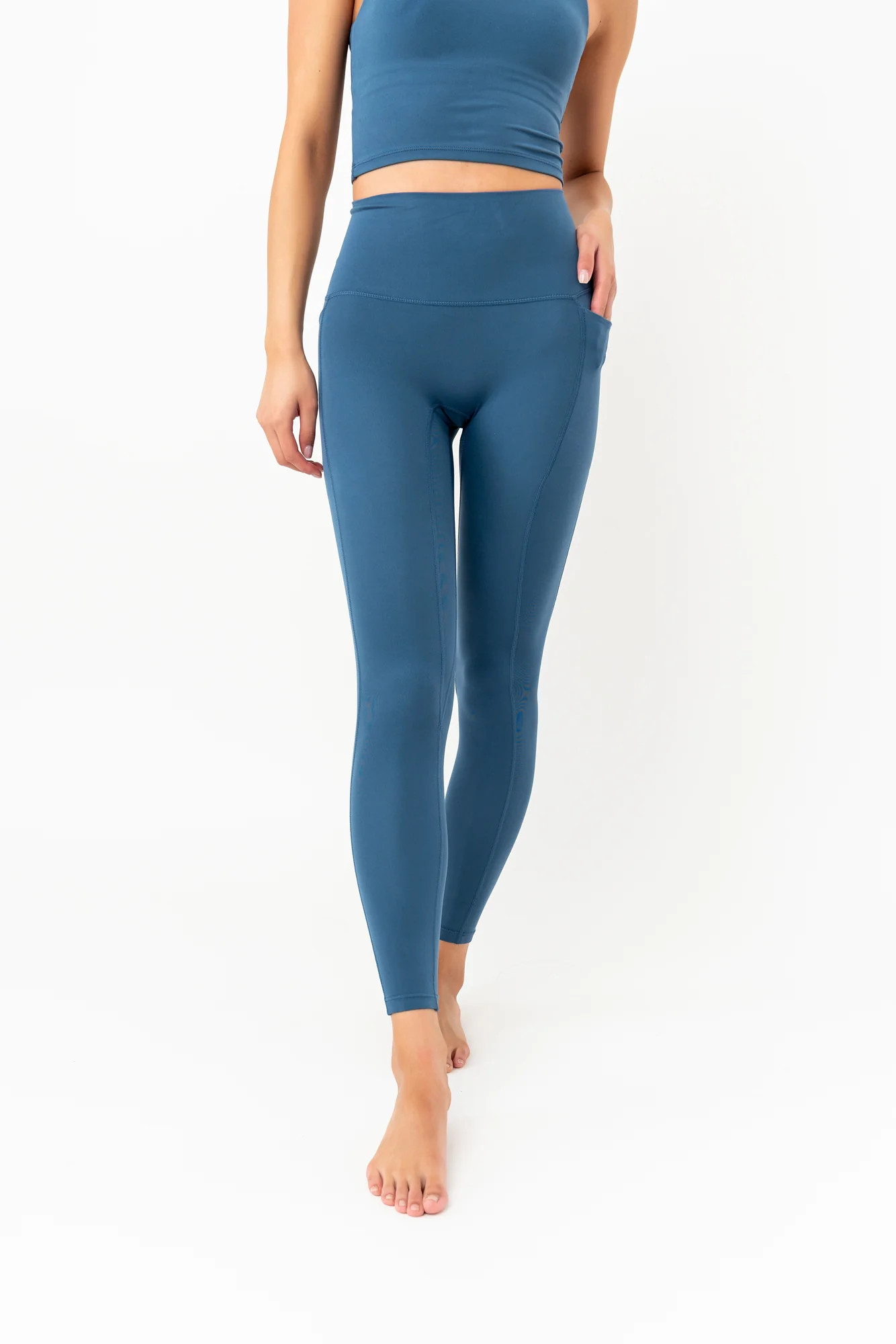 Balance High Waisted Leggings | Deep Blue | Coral Reef Swim