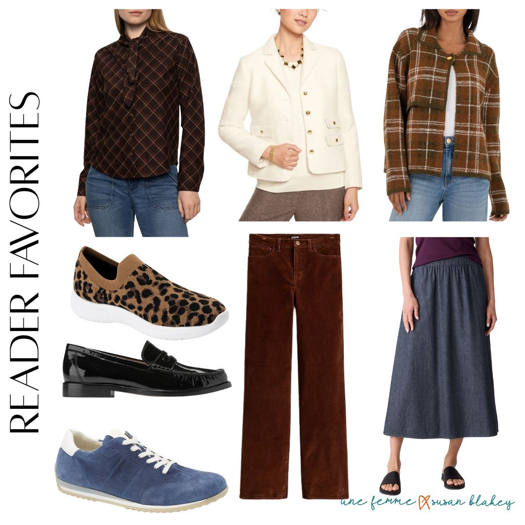 Fall favorites: what my readers are loving this week: plaid, corduroy, loafers, sneakers, jackets 

 #LTKSeasonal #LTKOver40