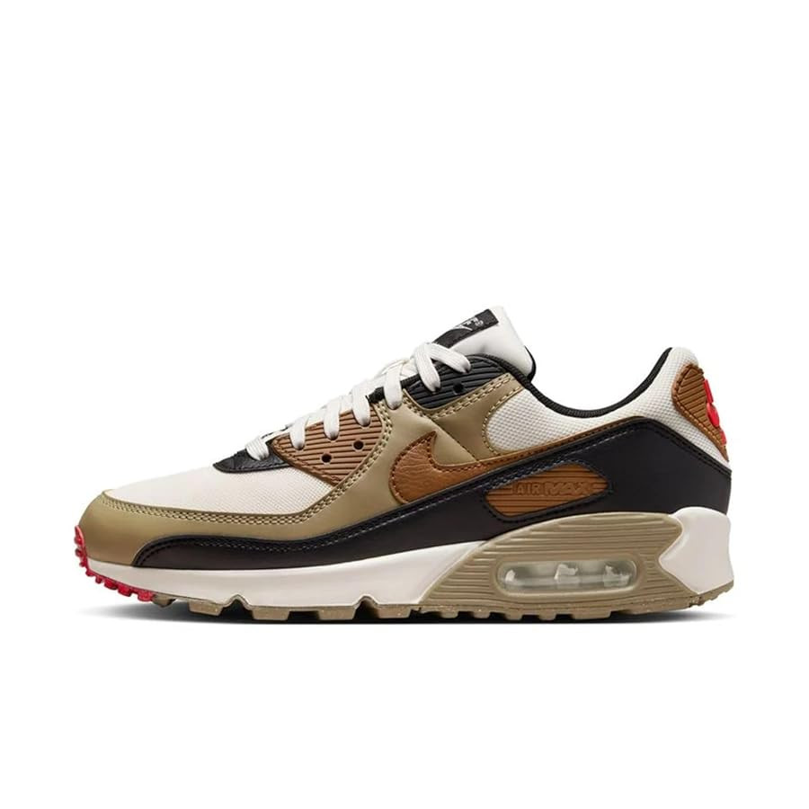 Nike Air Max 90 Women's Shoes (DH8010-005, Phantom/Black/Fire Red/Light British Tan) | Amazon (US)